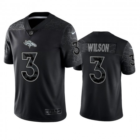 Maillot Denver Broncos Russell Wilson 3 Noir Reflective Limited - Homme